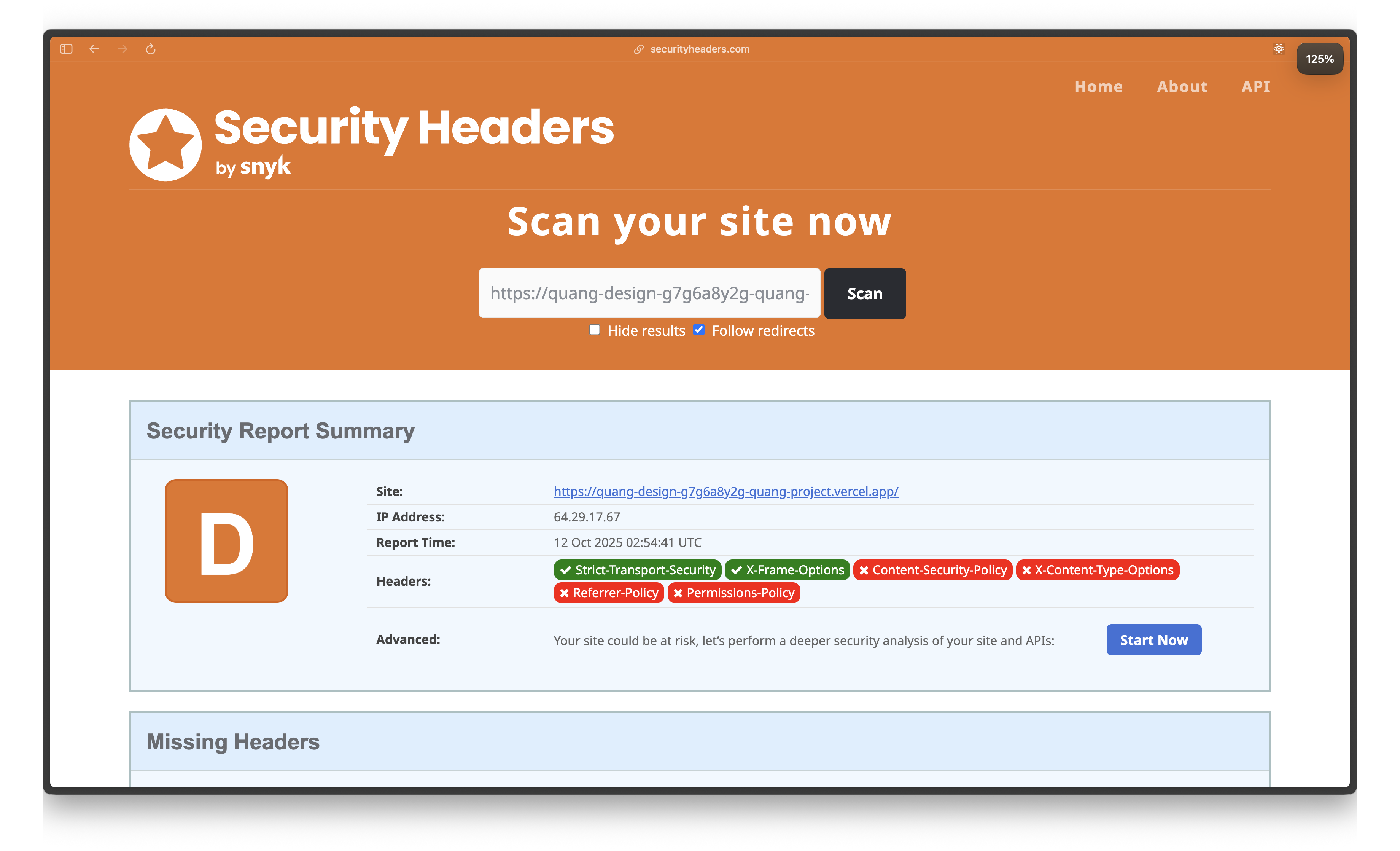 my initial score - a solid D